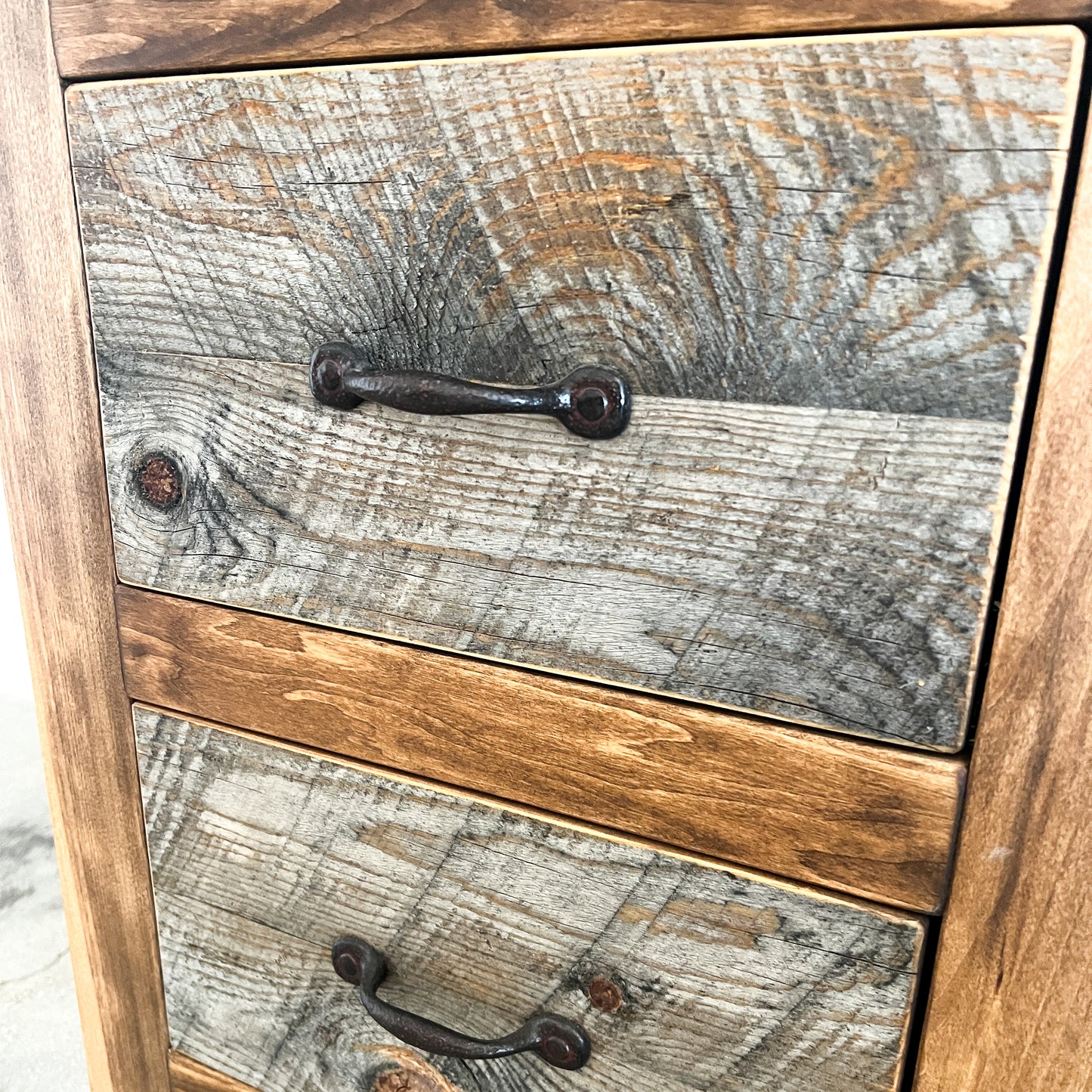 Natural Barnwood 2 Drawer Nightstand