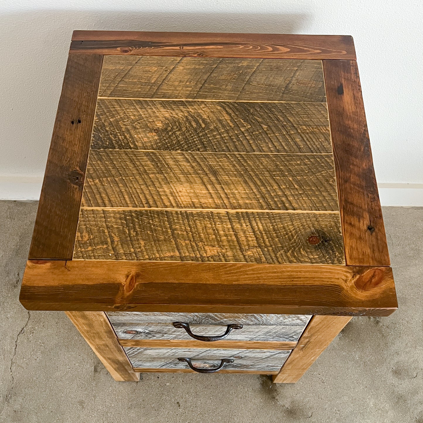 Natural Barnwood 2 Drawer Nightstand