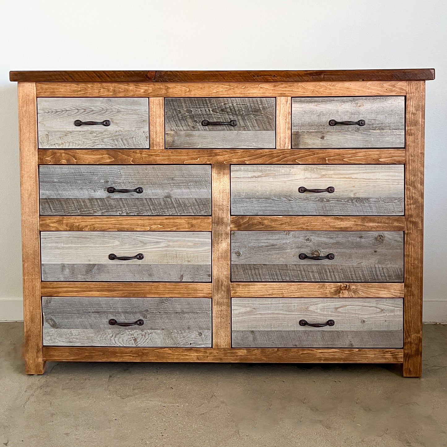 Natural Barnwood 9 Drawer Dresser- TALL