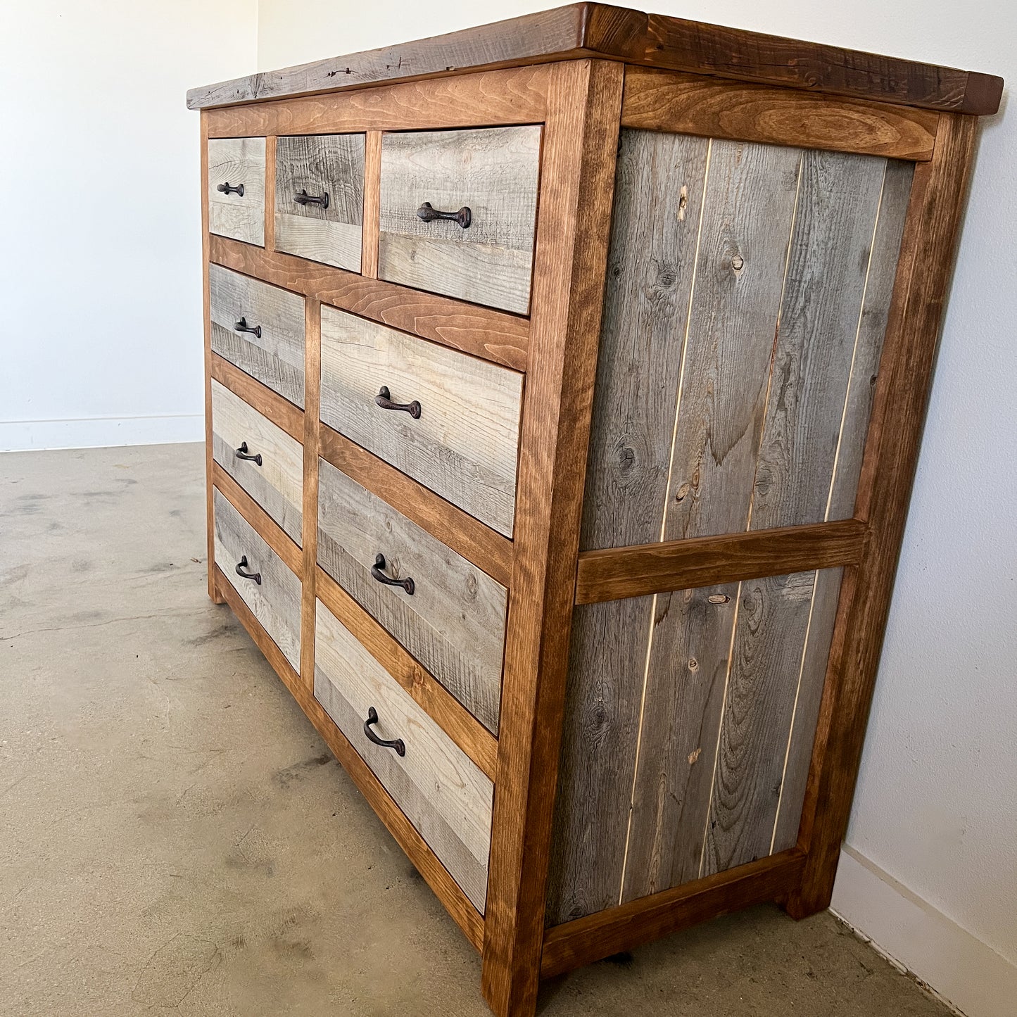 Natural Barnwood 9 Drawer Dresser- TALL