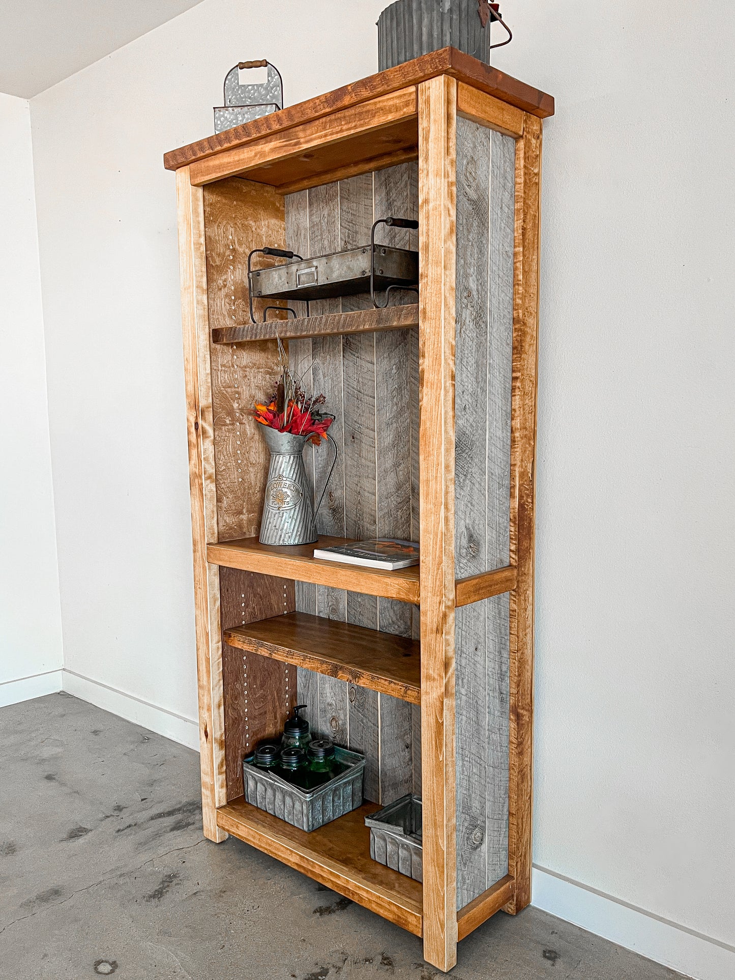 Natural Barnwood Bookcase