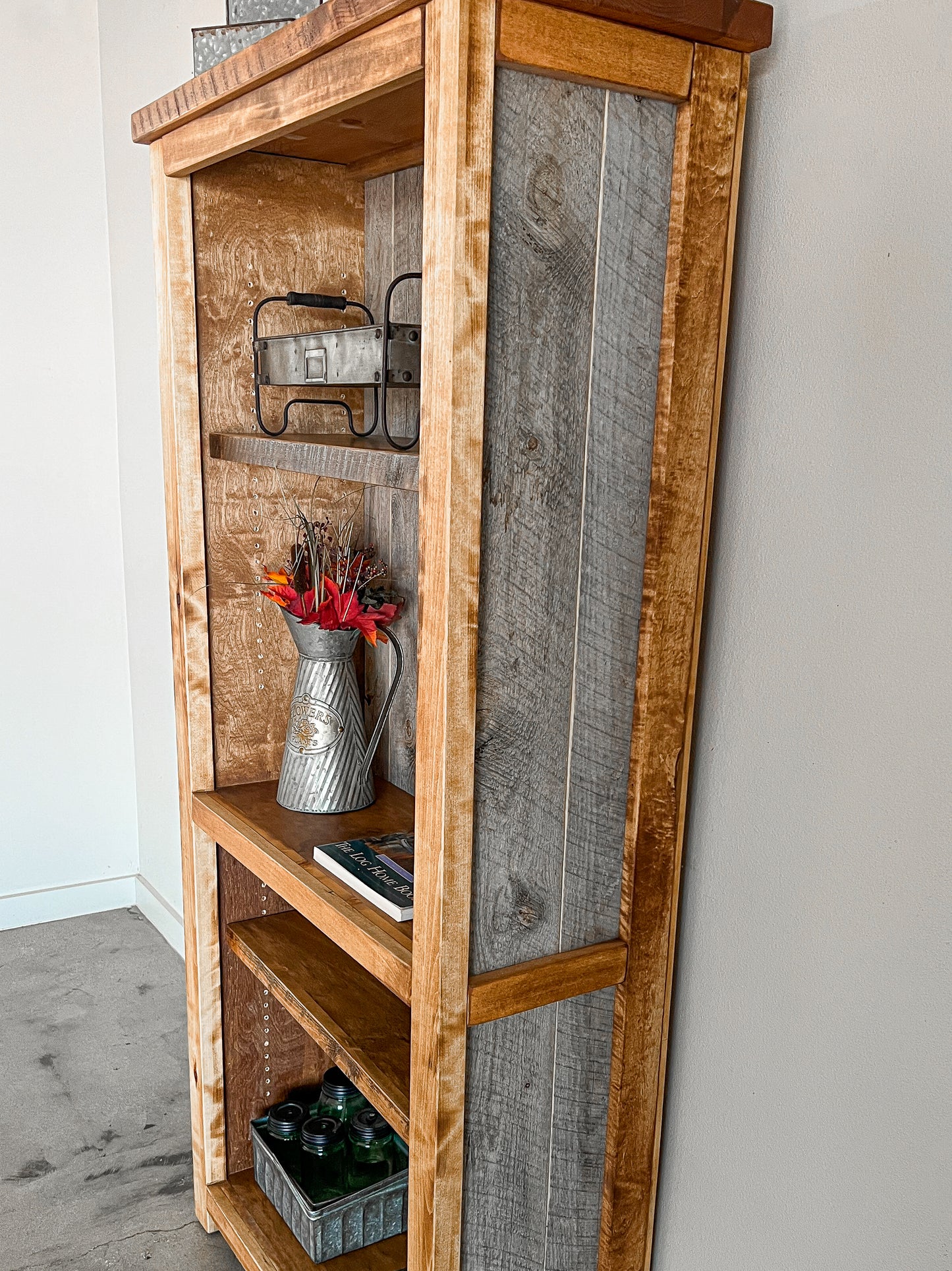 Natural Barnwood Bookcase