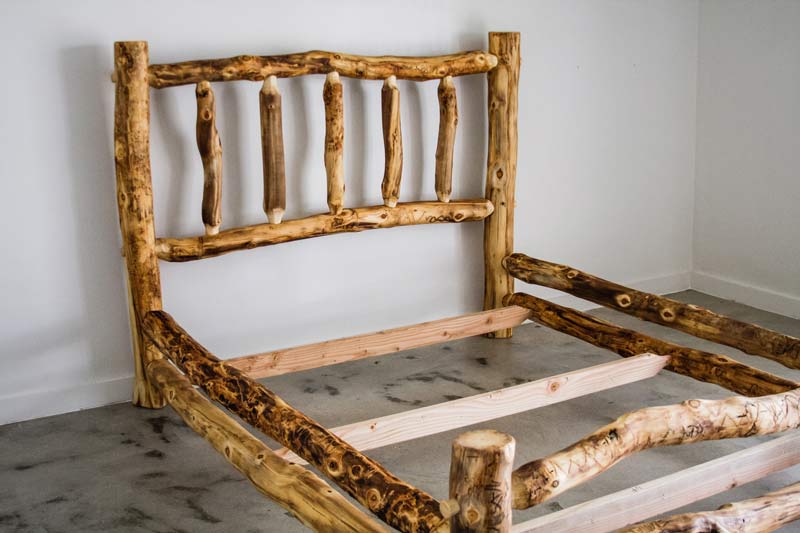 Blue Ridge Log Bed (Short Footboard) - Aspen