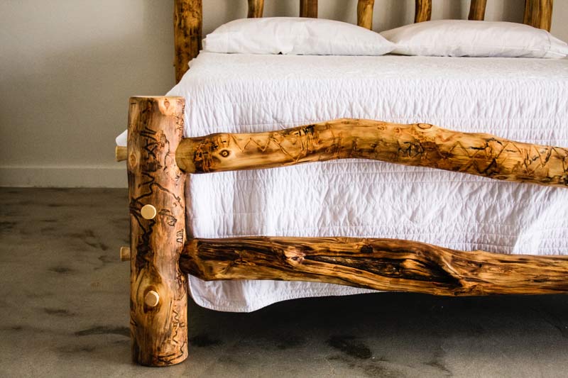 Blue Ridge Log Bed (Short Footboard) - Aspen