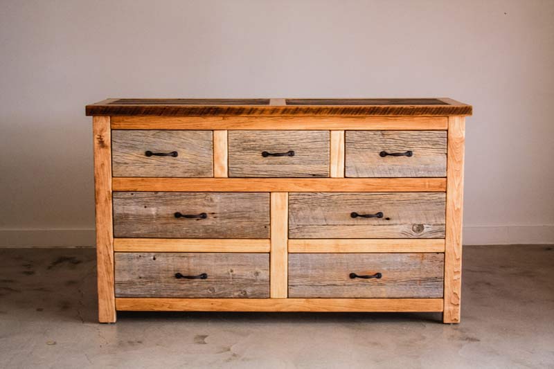 Natural Barnwood 7 Drawer Dresser