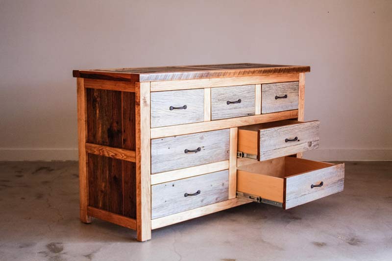 Natural Barnwood 7 Drawer Dresser