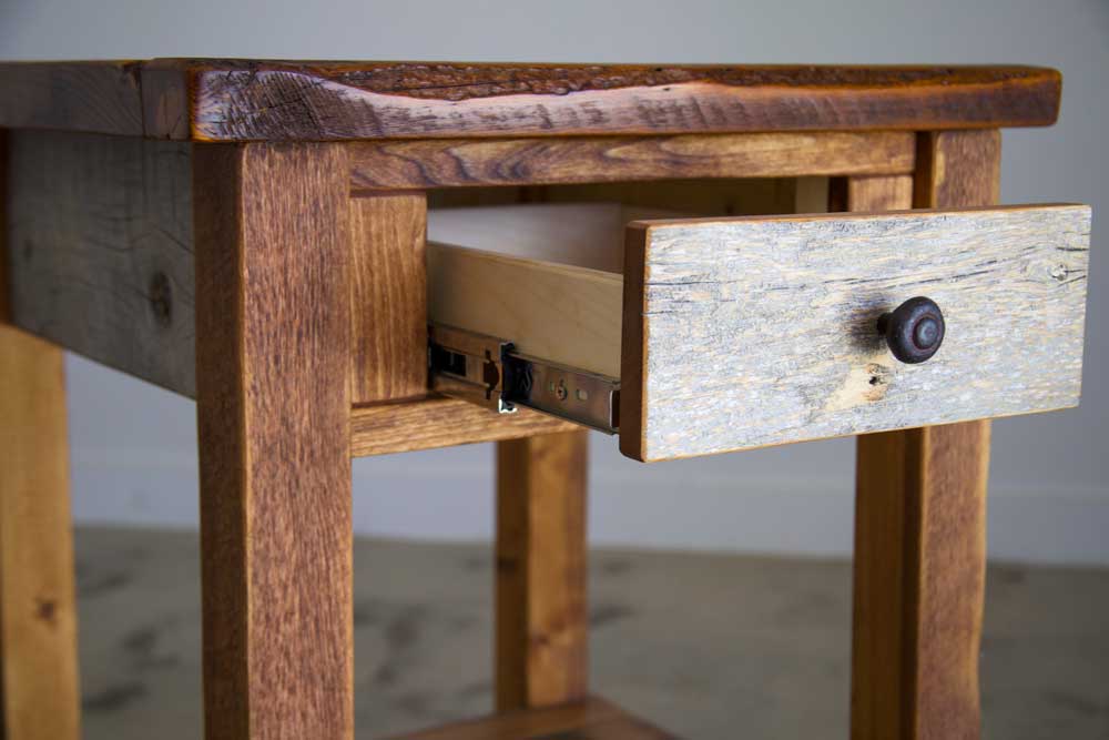 Natural Barnwood 1 Drawer Nightstand