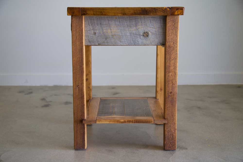 Natural Barnwood 1 Drawer Nightstand